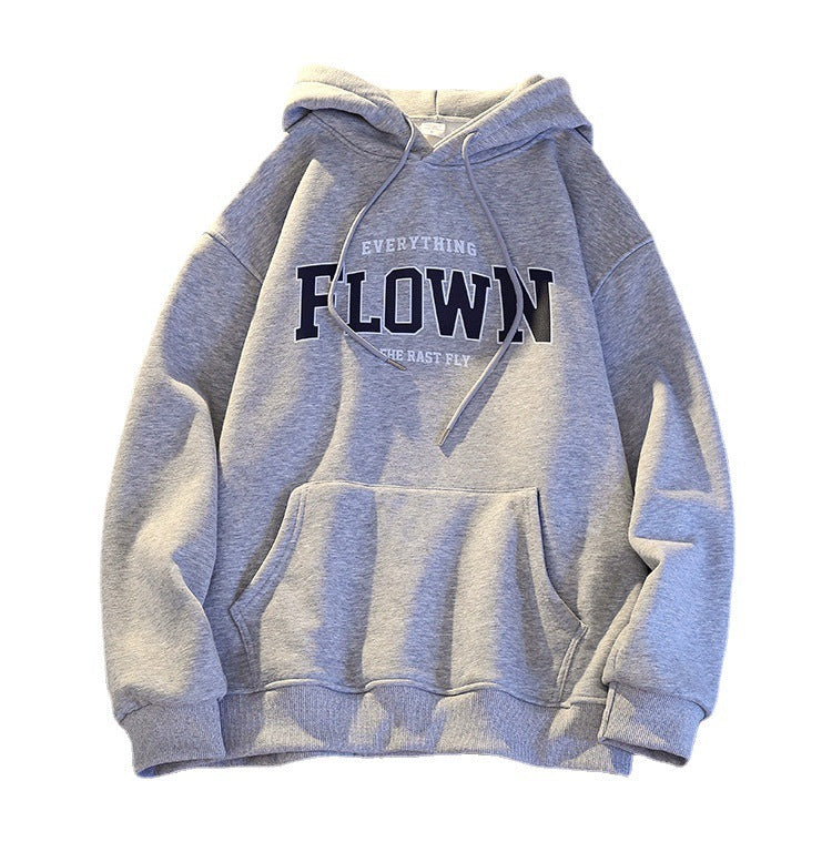 Autumn And Winter Thickened Women's Sweater Hooded Letter-print Sweater Women