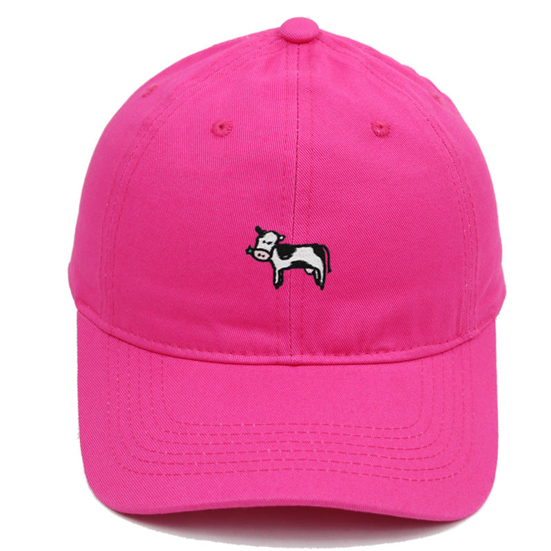 COW Embroidery Soft Top Baseball Cap Spring And Summer Cute