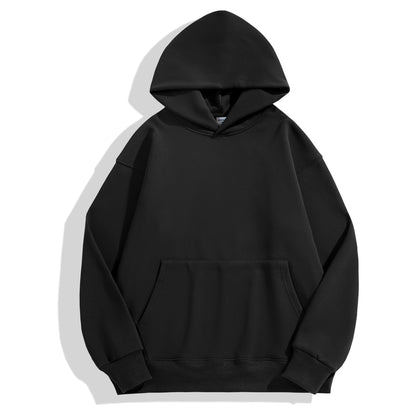 Heavy-duty Fleece Shoulder Down Hoodie Without Drawstring