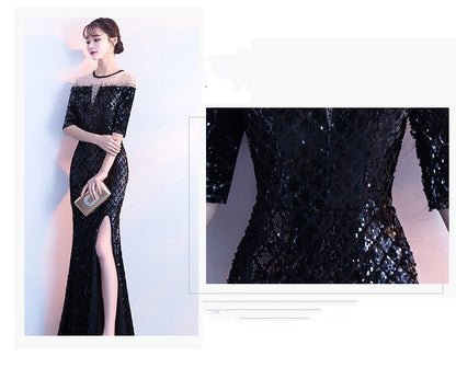 Host Catwalk Evening Dress Elegant Rhombus