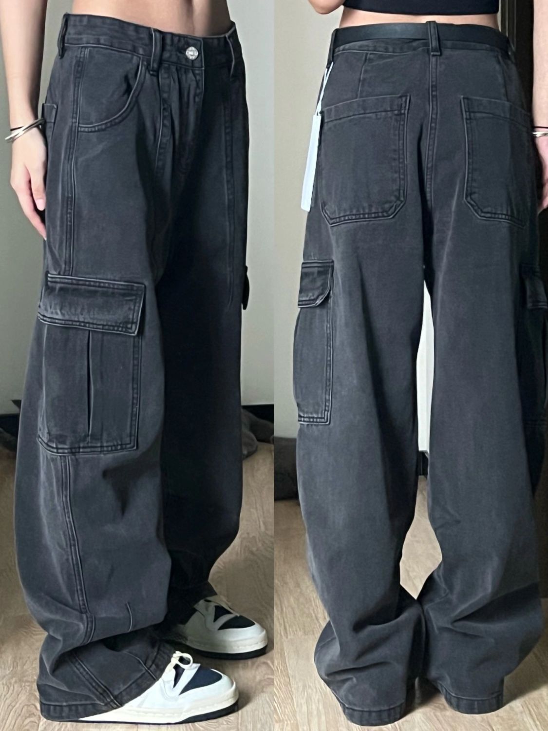 High Waist Straight American Workwear Mop Jeans