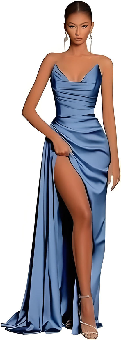 Women's Off-the-shoulder High Slit Support Mermaid Formal Dress Banquet