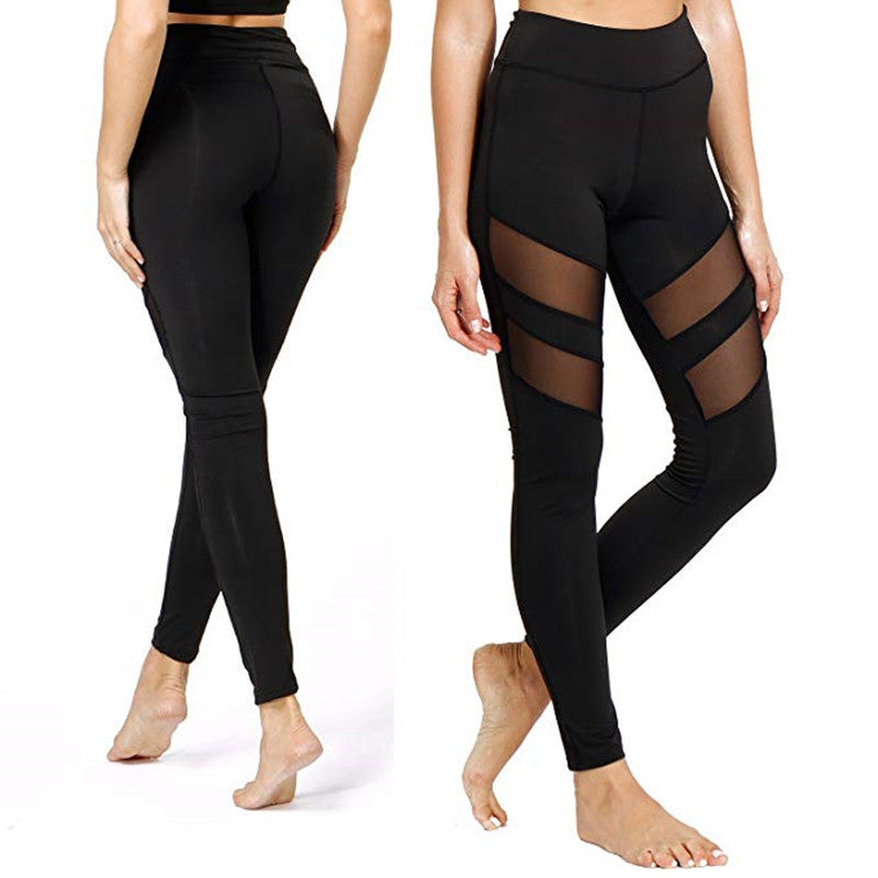 Mesh Stitching Exercise And Fitness Leggings, High Waist, Abdomen, Thin Buttocks Yoga Pants