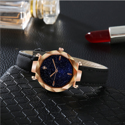 Starry Sky Dial Simple Women's Watch Fashion Belt