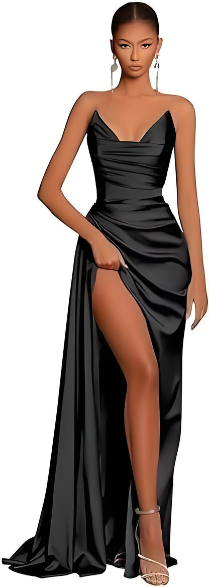 Women's Off-the-shoulder High Slit Support Mermaid Formal Dress Banquet