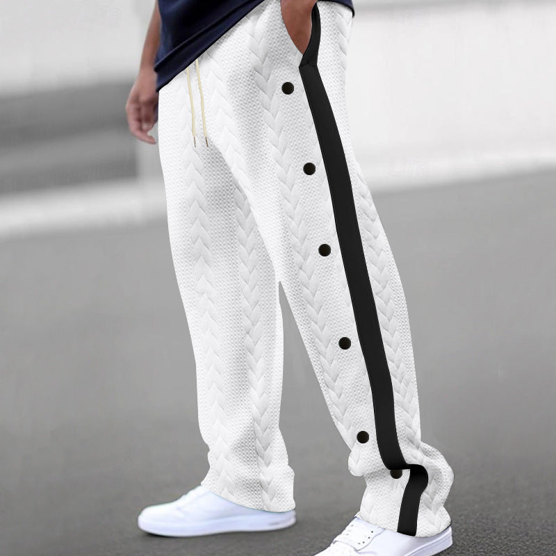 Men's Fashionable Jacquard Button Casual Pants