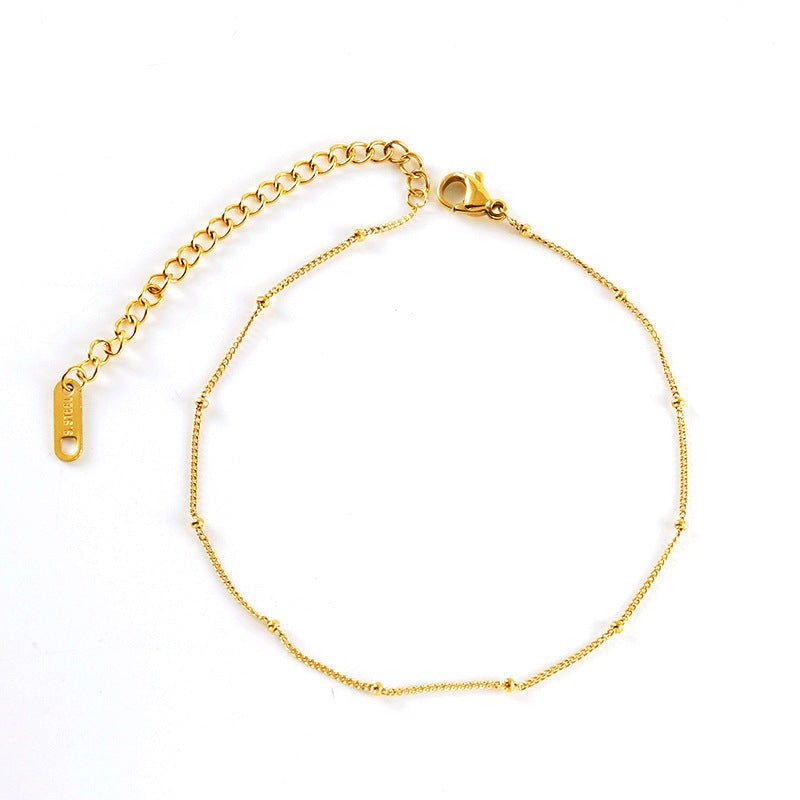 Stainless Steel Fashion Side Clip Bead Necklace Anklet