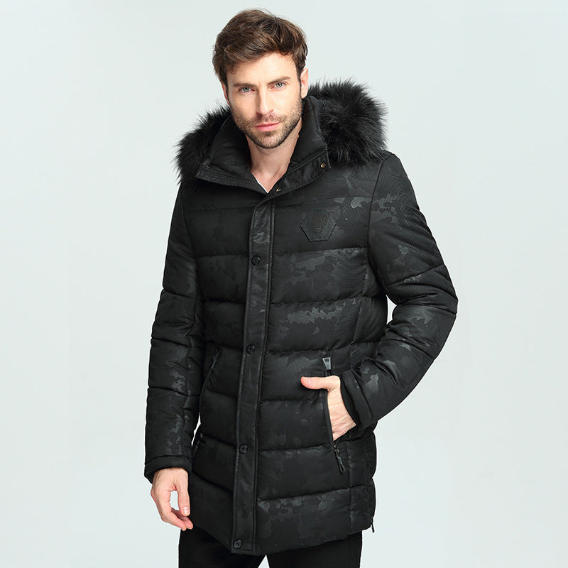 Men's Short Thickened Winter Outdoor Cotton-padded Clothing British Fur Collar Coat