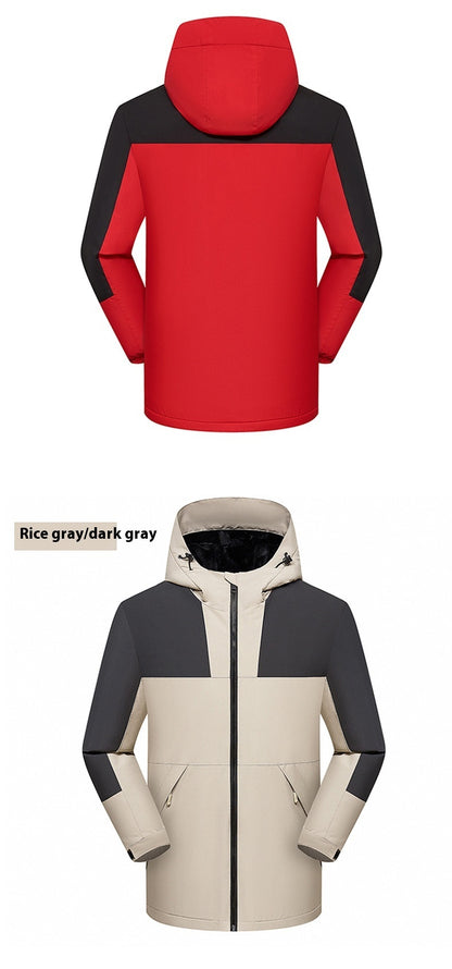 Fleece Thickened One-piece Windproof Waterproof Jacket