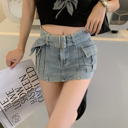 Versatile High-waisted Skinny Denim Skirt