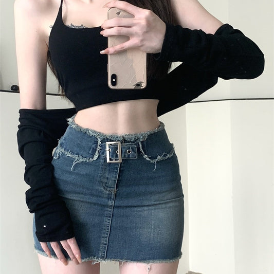 Niche Hot Girl A-line Denim Skirt