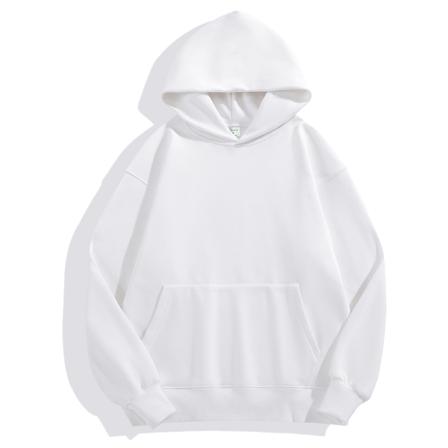 Heavy-duty Fleece Shoulder Down Hoodie Without Drawstring