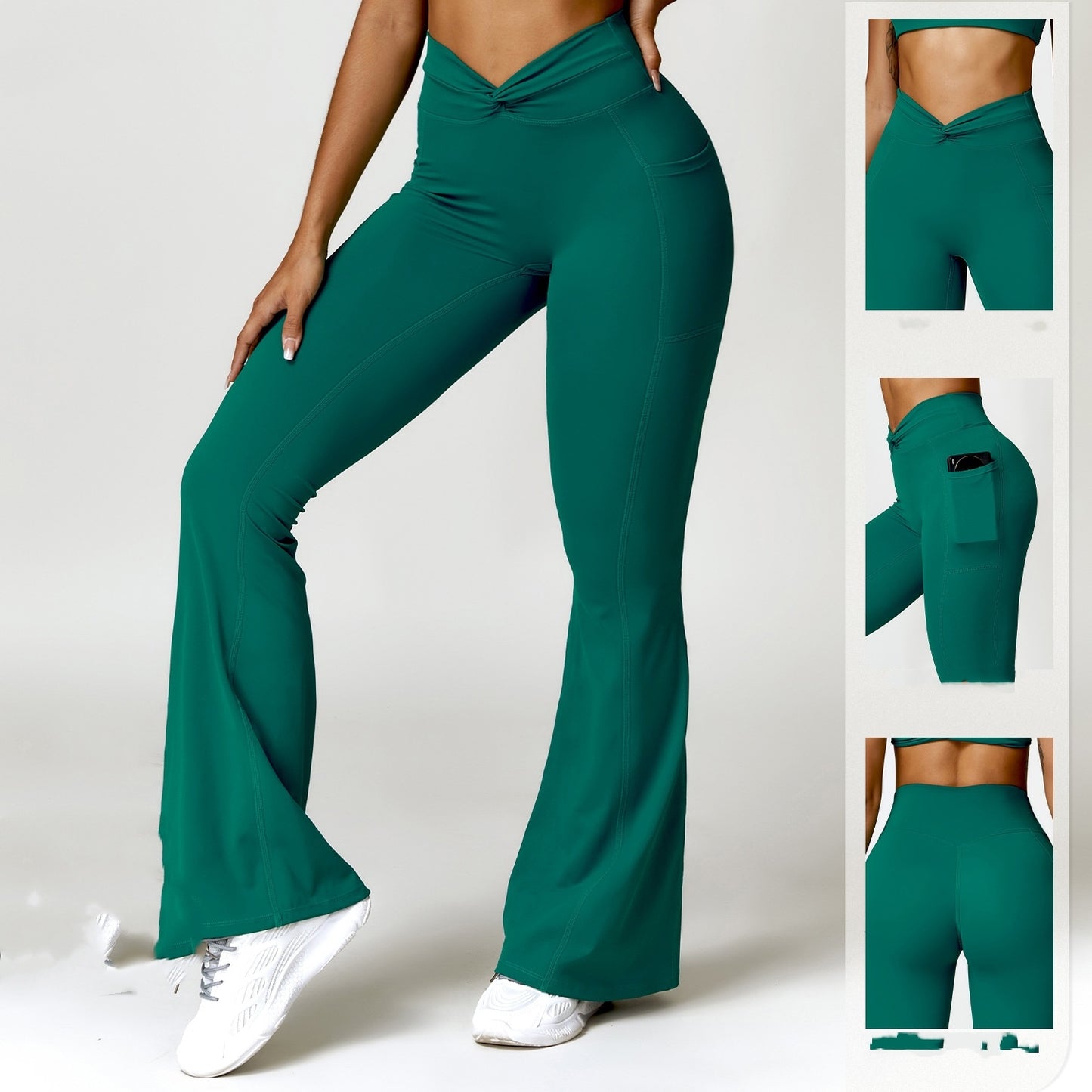 Hip Raise High Waist Yoga Pants Women's Pocket