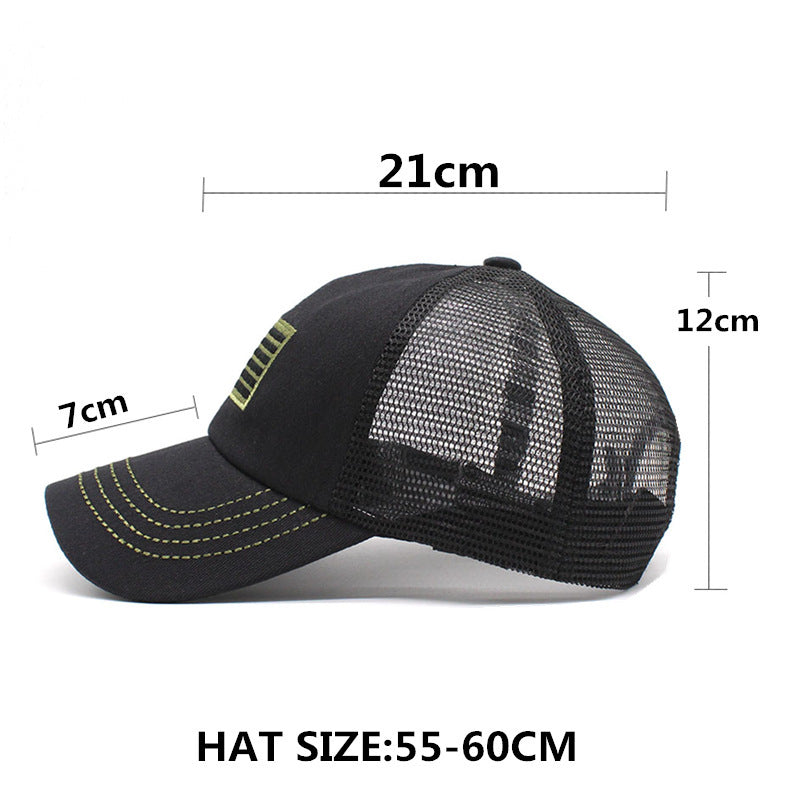 Summer Men's Outdoor Camouflage Mesh Cap Embroidered Hat