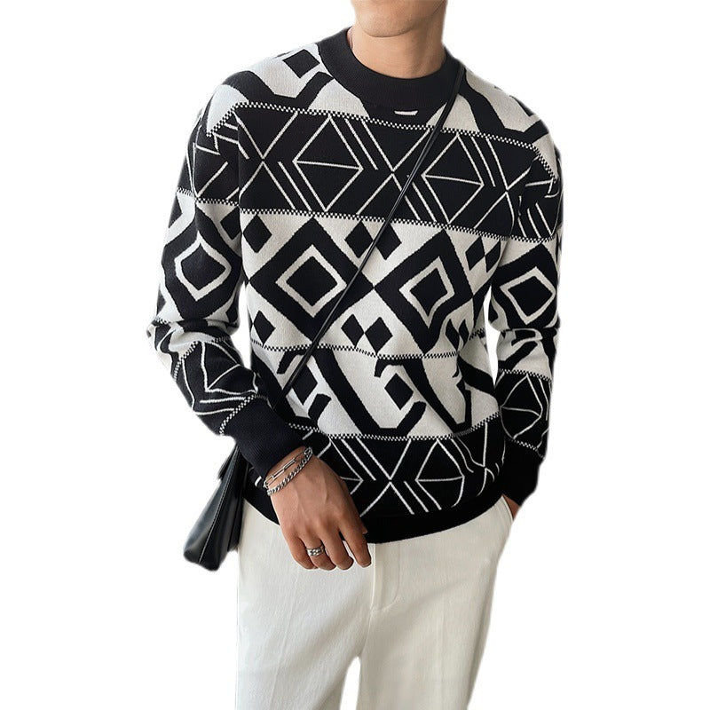 Light Ripening Wind Men's Geometric Jacquard Trend