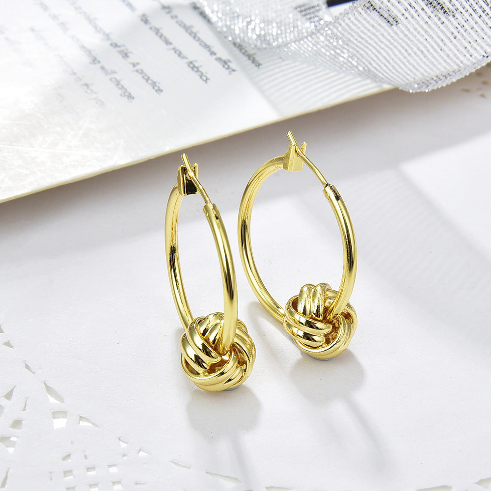 Ball Earrings Women's Accessories Square Threaded Form Simple Earrings