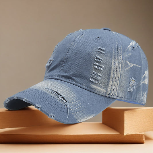 Washed Make Old Ripped Denim Baseball Cap