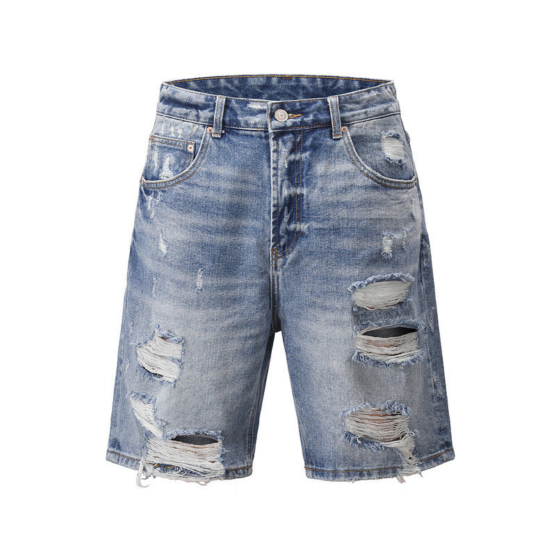 Damaged Grooved Fashion Denim