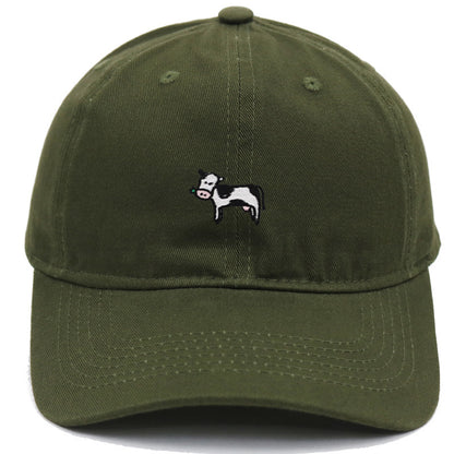 COW Embroidery Soft Top Baseball Cap Spring And Summer Cute