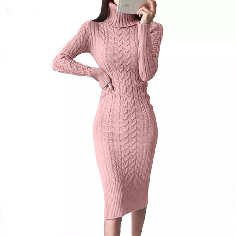 Slim Fit Wrap Hip Bottoming Slim Knitted Dress