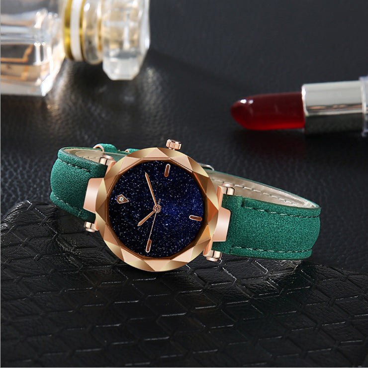 Starry Sky Dial Simple Women's Watch Fashion Belt