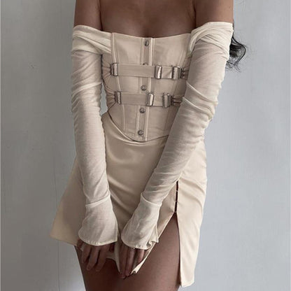 Long-sleeve Mesh-paneled Slim-fit Vest