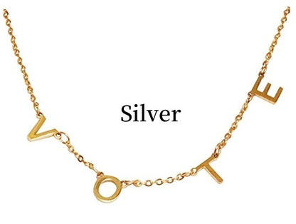 VOTE Letter Personalized Alloy Necklace