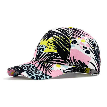 Men's Printed Ha Color Blocked Graffiti Duckbill Cap