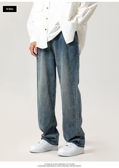 Washed Jeans Men's Spring American Wide Leg Leisure