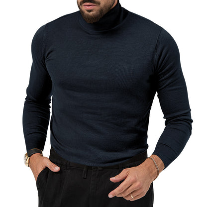 High-elastic Turtleneck Knitted Cashmere Sweater Thickened Young Men's Warm Undercoat