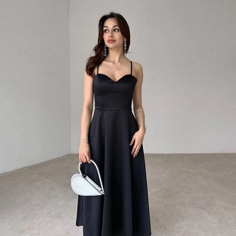 Summer Slim Satin Strap Women Dress