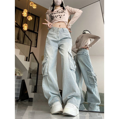 Loose Slimming Pure Color All-matching Straight-leg Pants