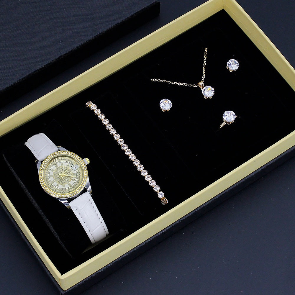 Ladies Valentine's Day Watch Jewelry Suit With Decoration