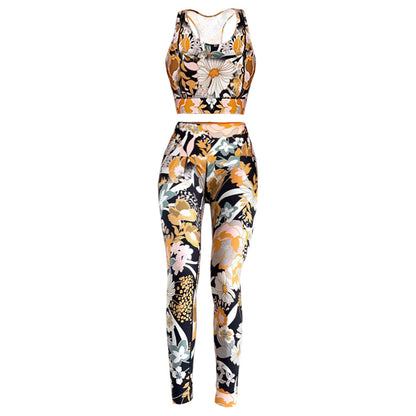 Printed Sports Vest Yoga Fitness Summer Suit