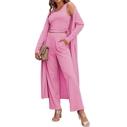 Women's Home Pajamas Long-sleeved Cardigan Trousers Suit